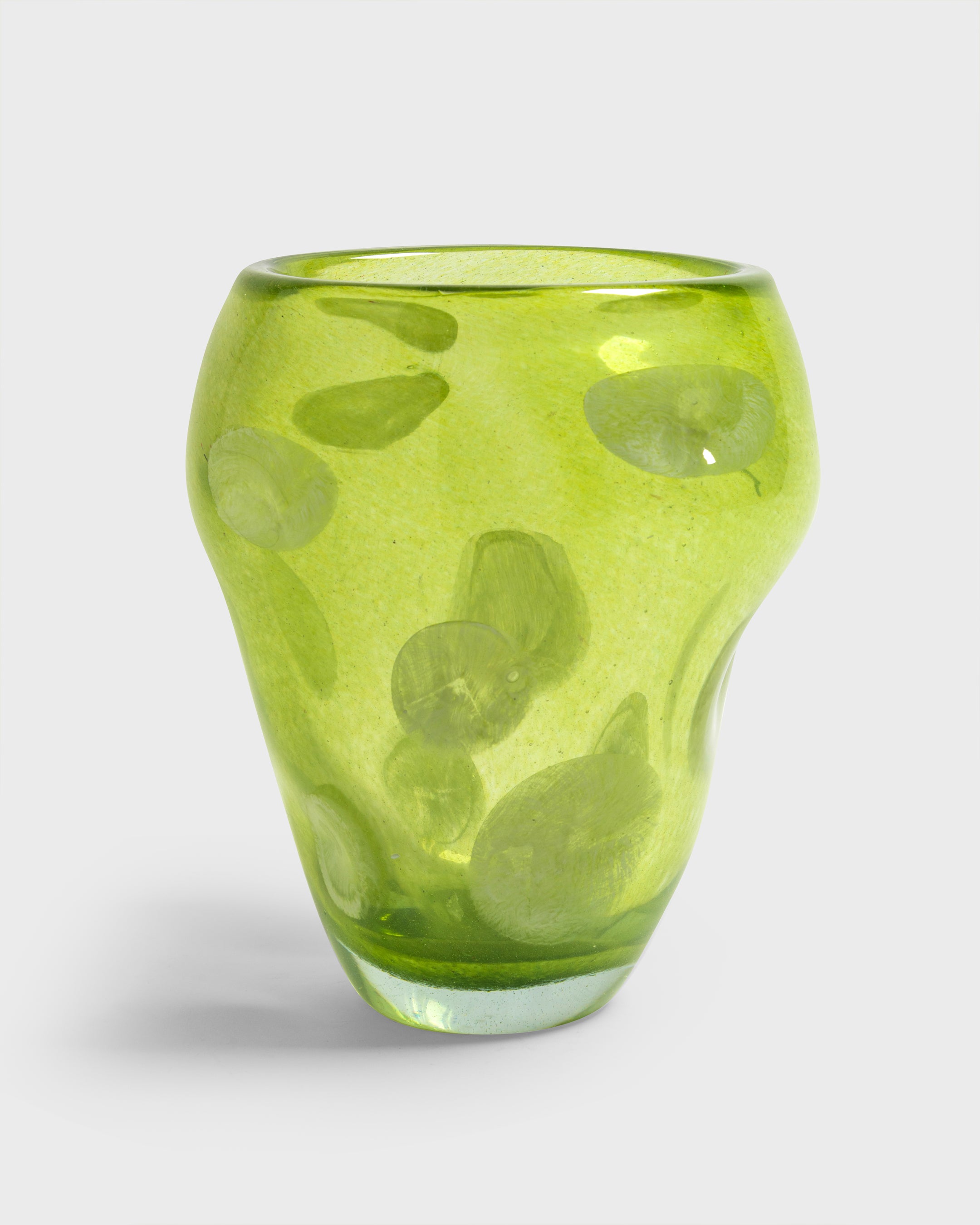 Glass Vase Piemonte Green & White Large