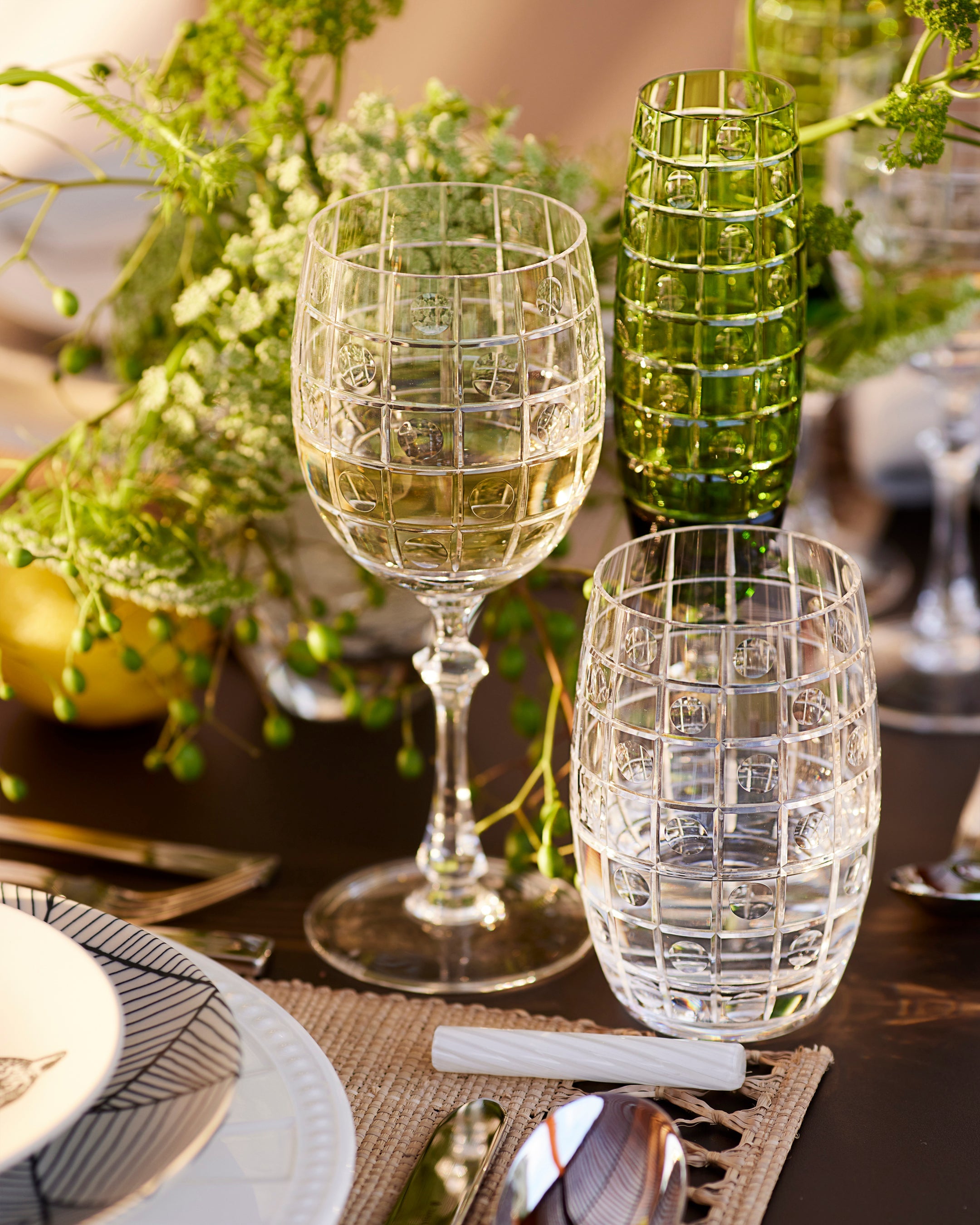 Champagne Glass Jacaranda Green