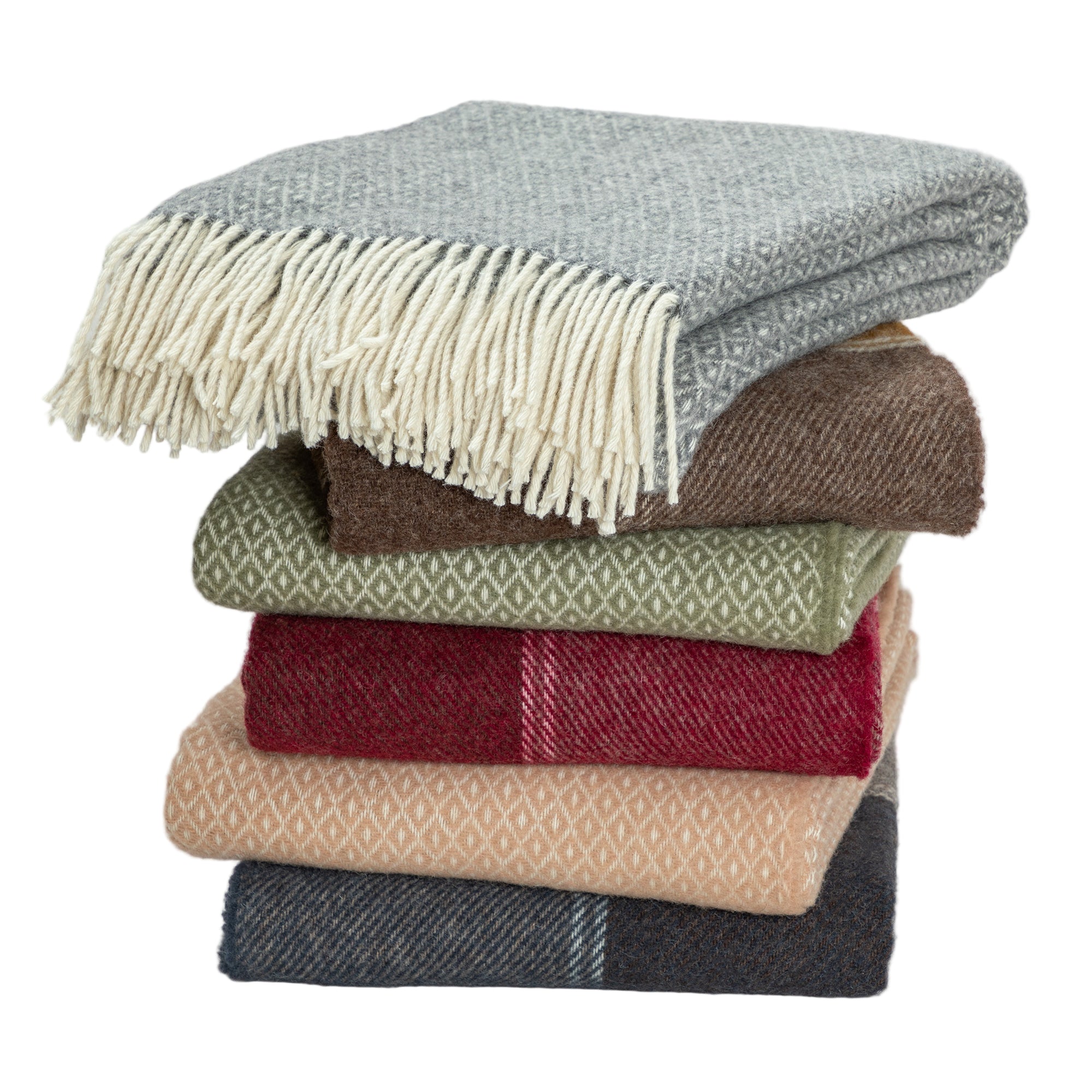 Ukrainian 100% Wool Fringed Throw Blanket