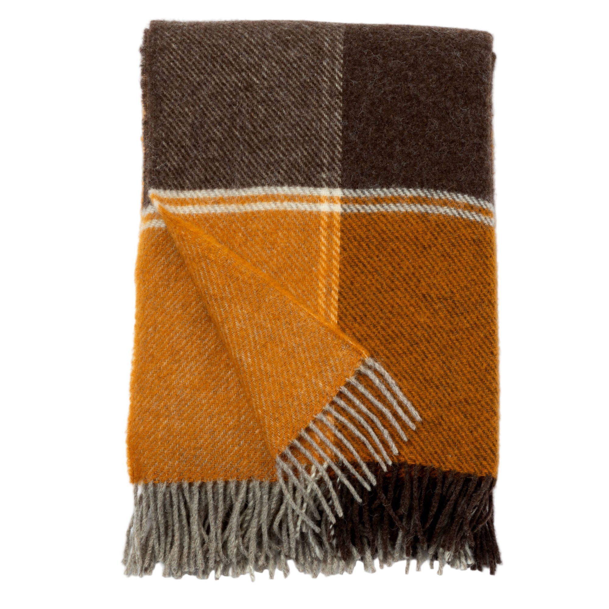 Ukrainian 100% Wool Fringed Throw Blanket