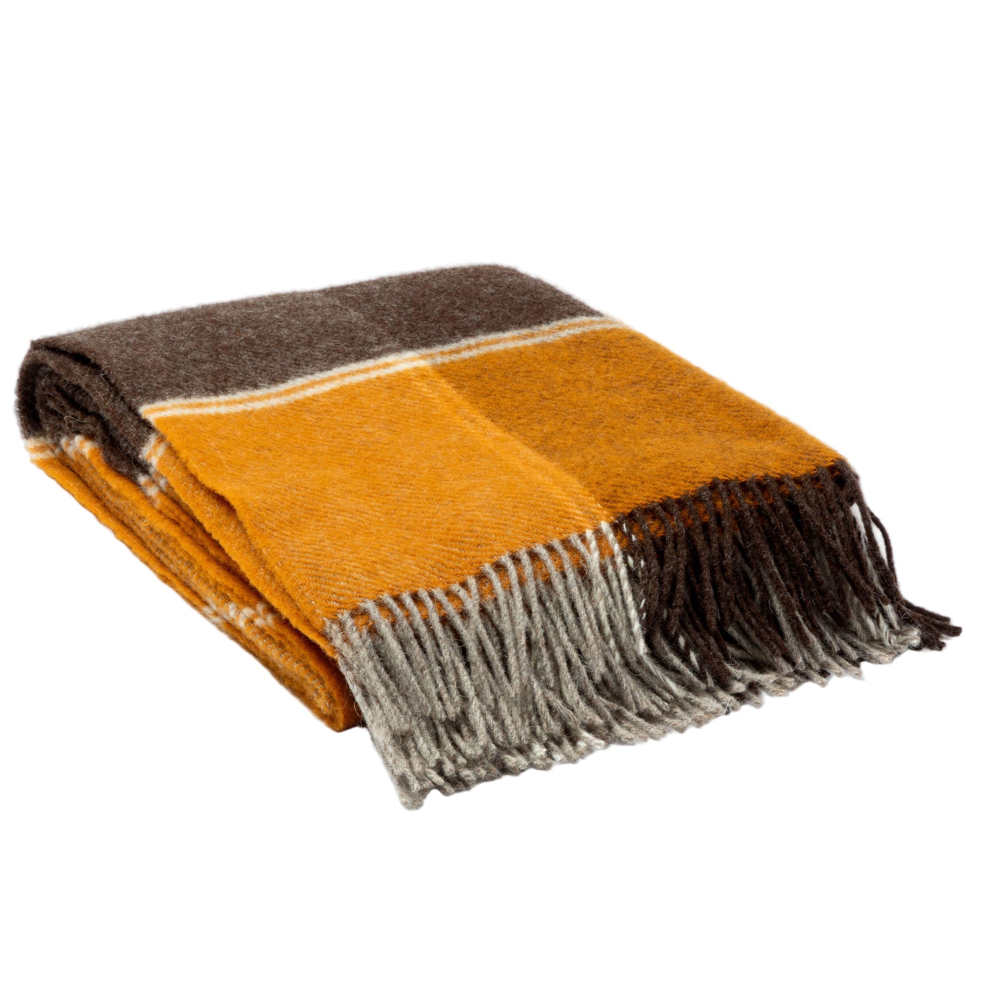Ukrainian 100% Wool Fringed Throw Blanket