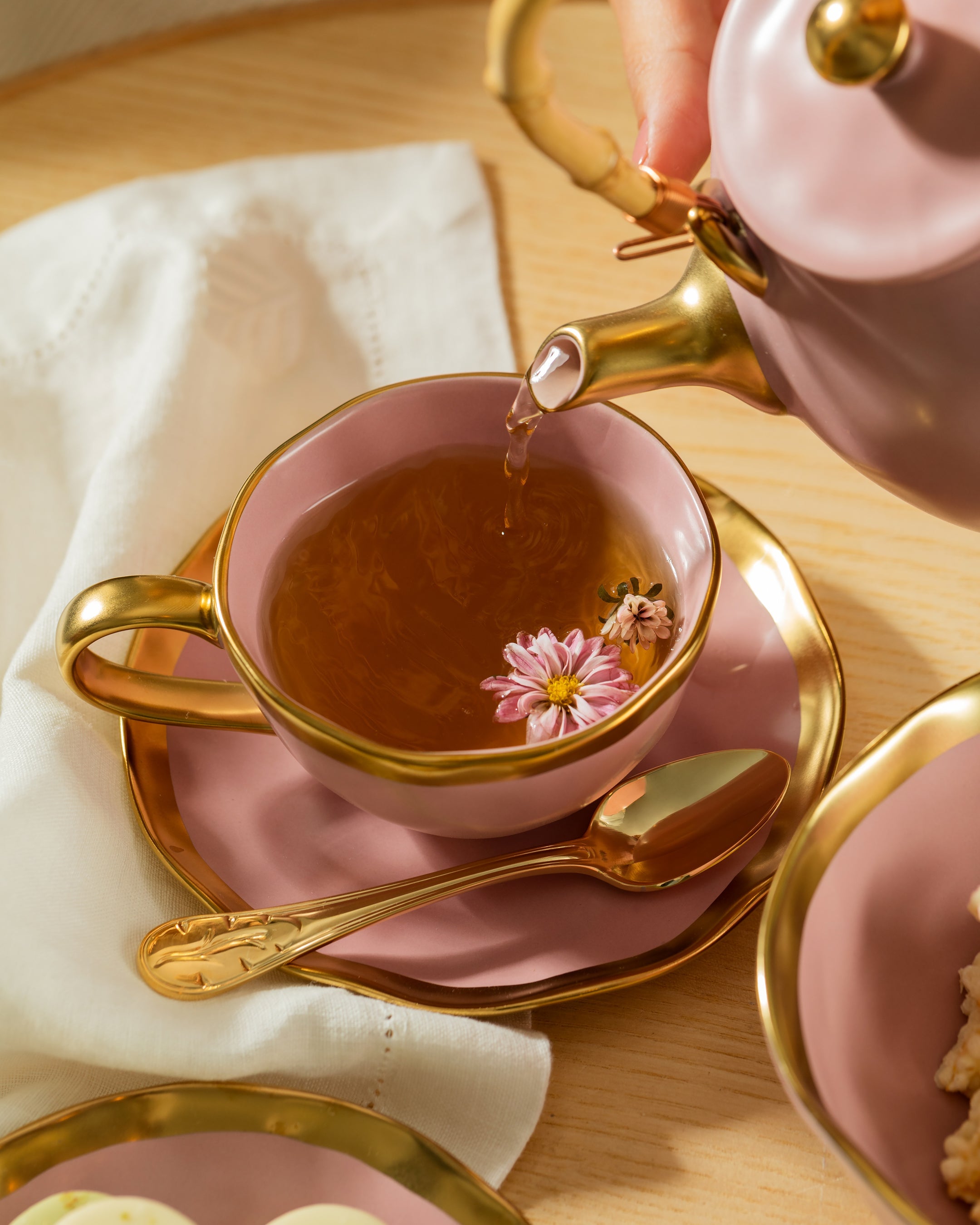 Tea Cup and Saucer Mediterraneo Pink