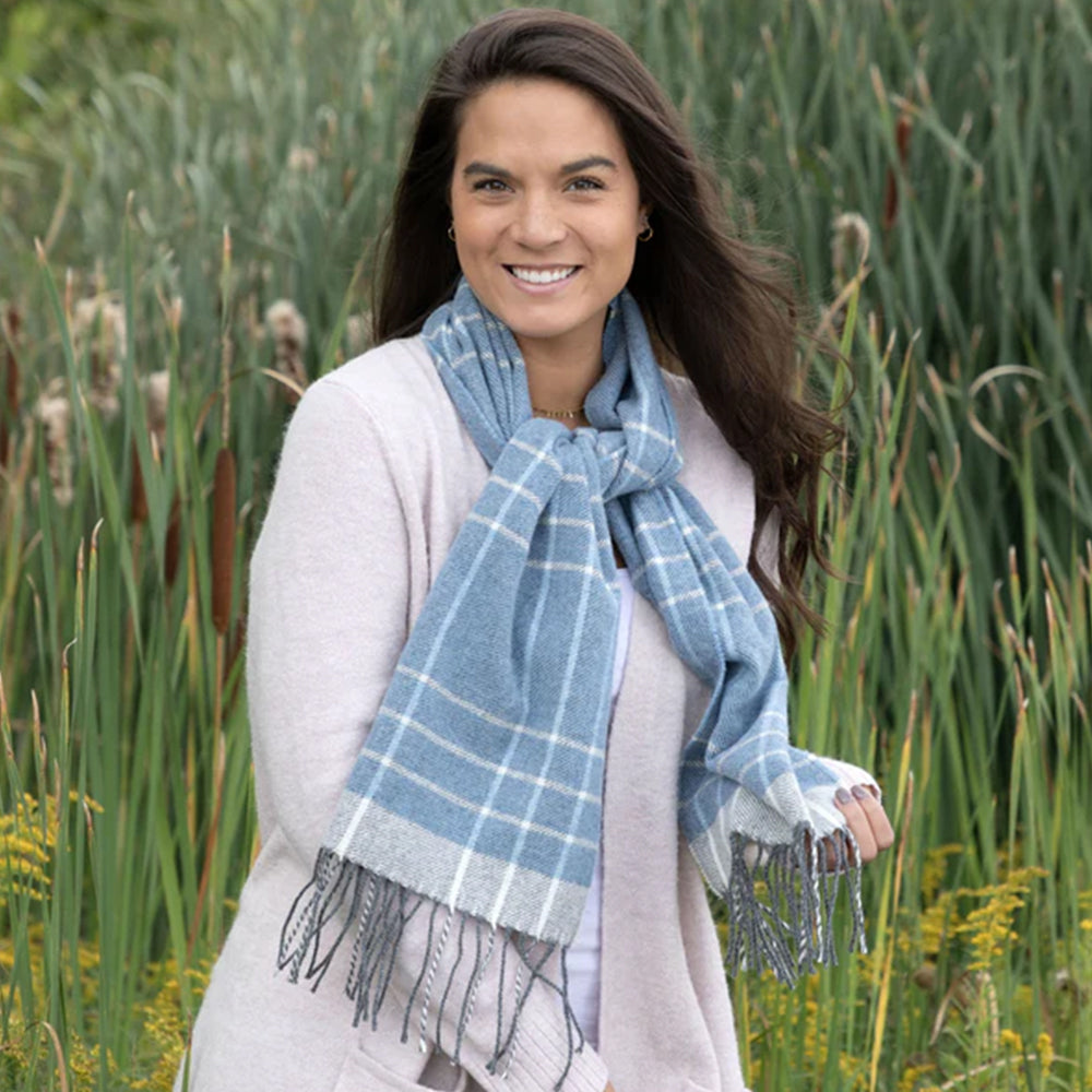Ukrainian Merino Wool & Cashmere Plaid Scarf