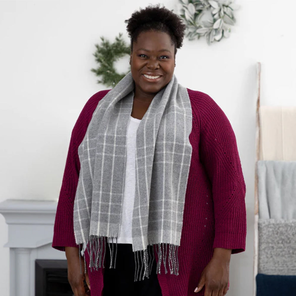 Ukrainian Merino Wool & Cashmere Plaid Scarf