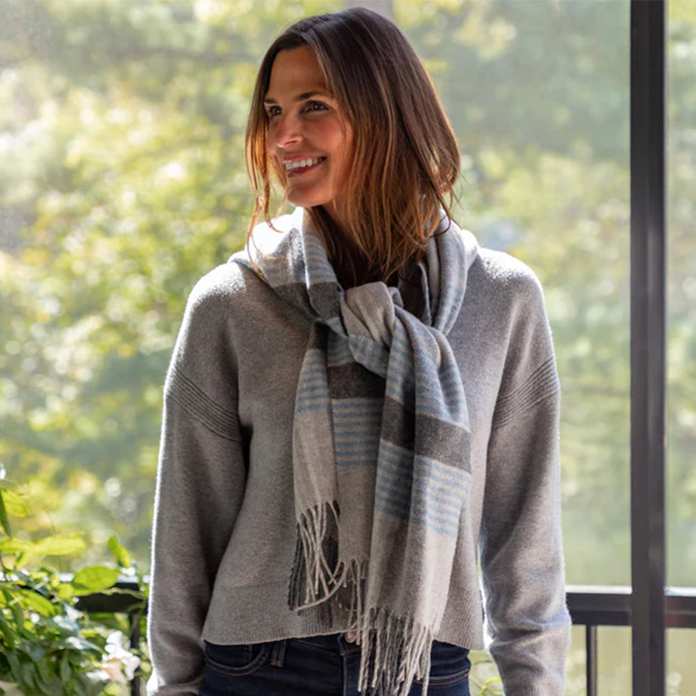 Ukrainian Merino Wool & Cashmere Plaid Scarf