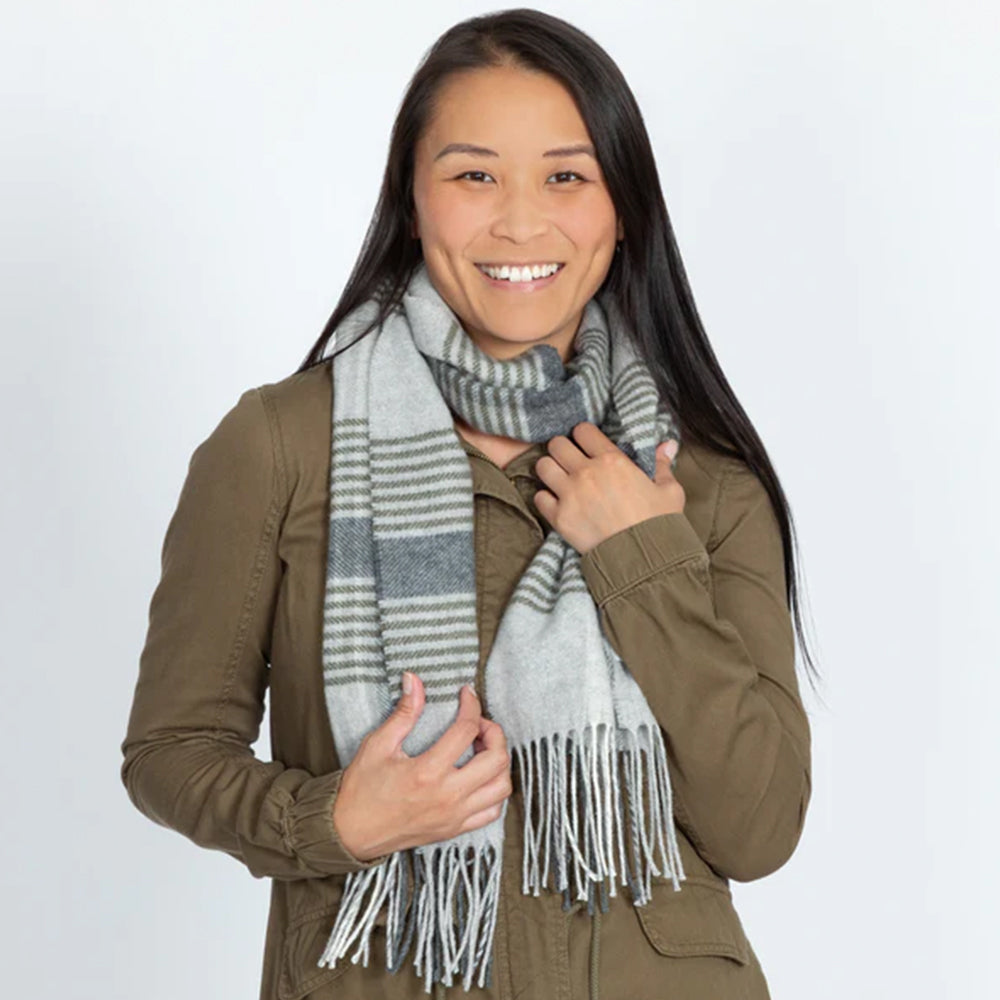 Ukrainian Merino Wool & Cashmere Plaid Scarf
