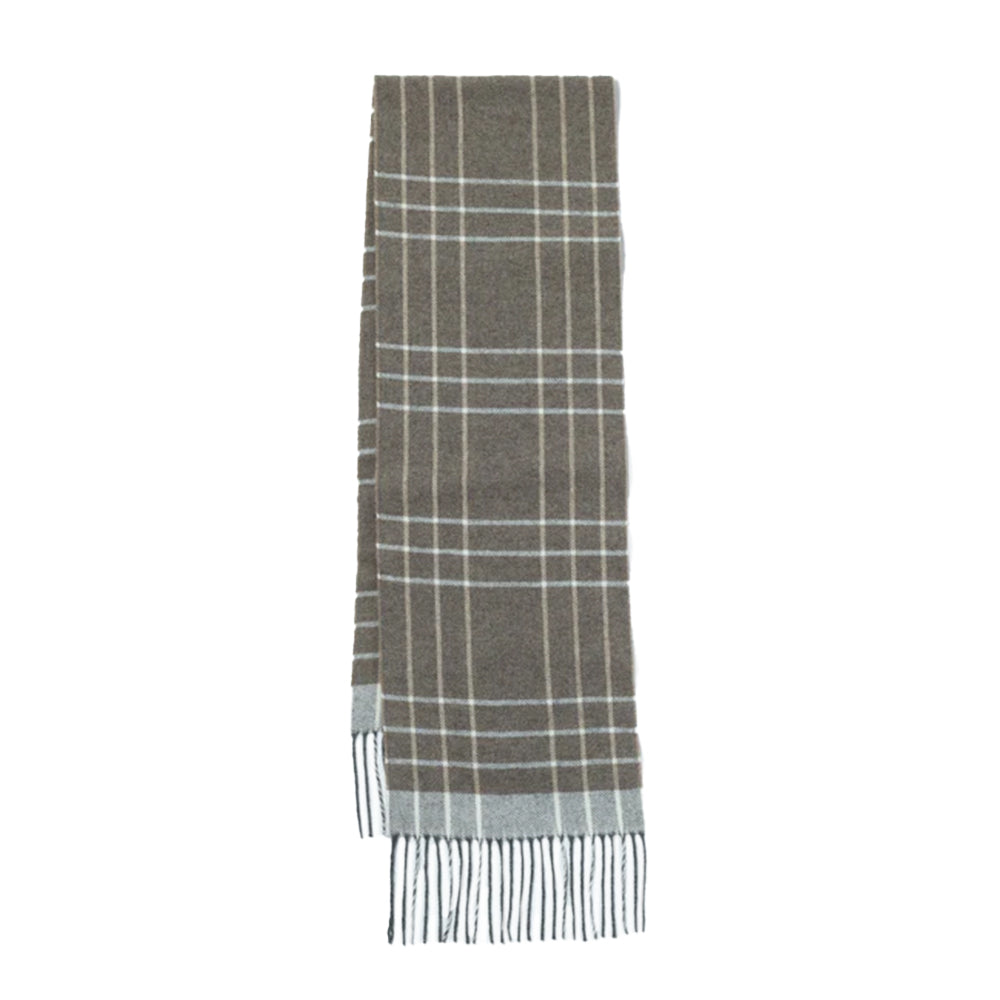Ukrainian Merino Wool & Cashmere Plaid Scarf