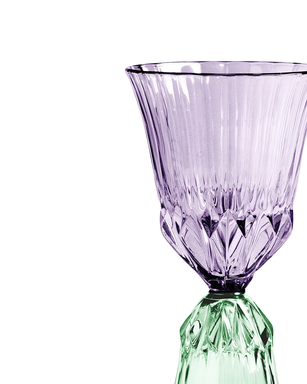Stemmed Glass Sardegna Purpura & Green