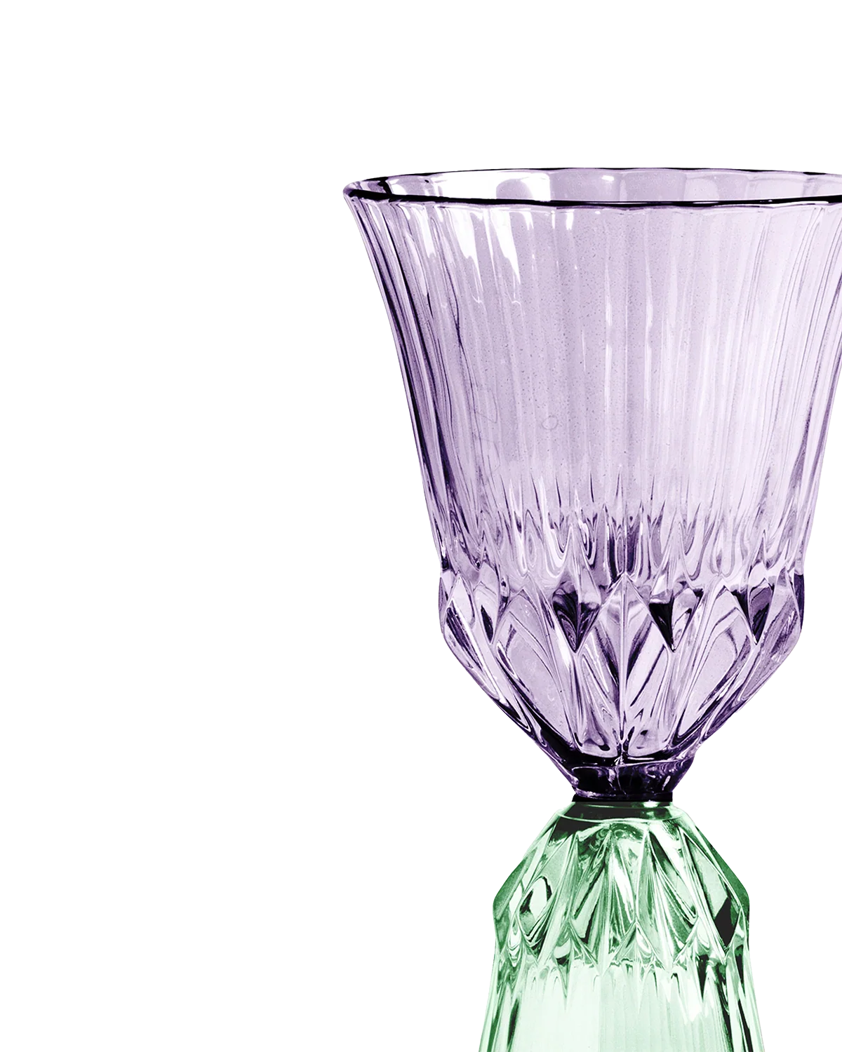 Stemmed Glass Sardegna Purpura & Green