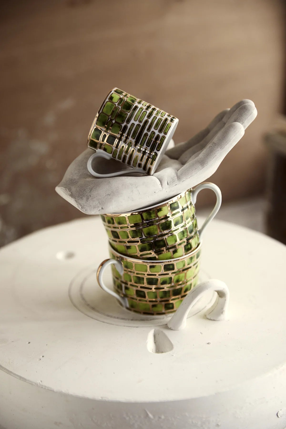 Tea Cup and Saucer Jade Green
