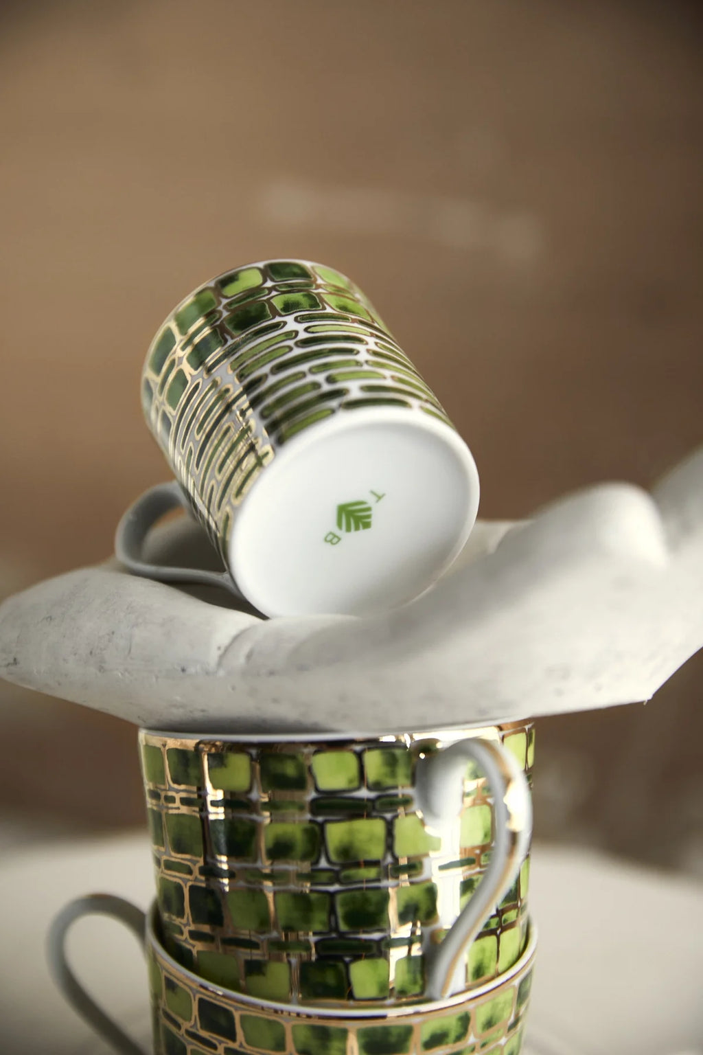 Espresso Cup and Saucer Jade Green