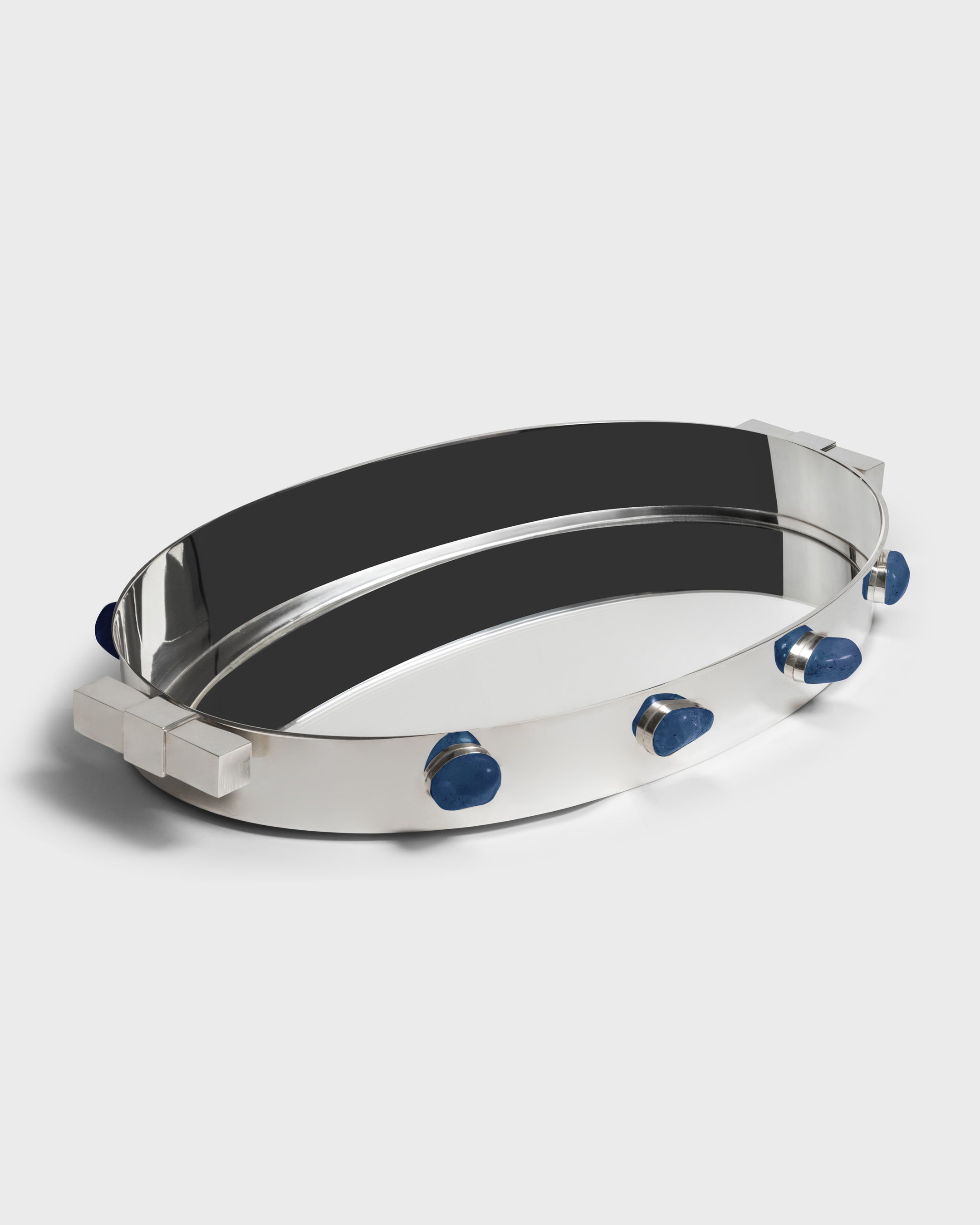 Bar Tray Pedras Brasileiras Blue Agate