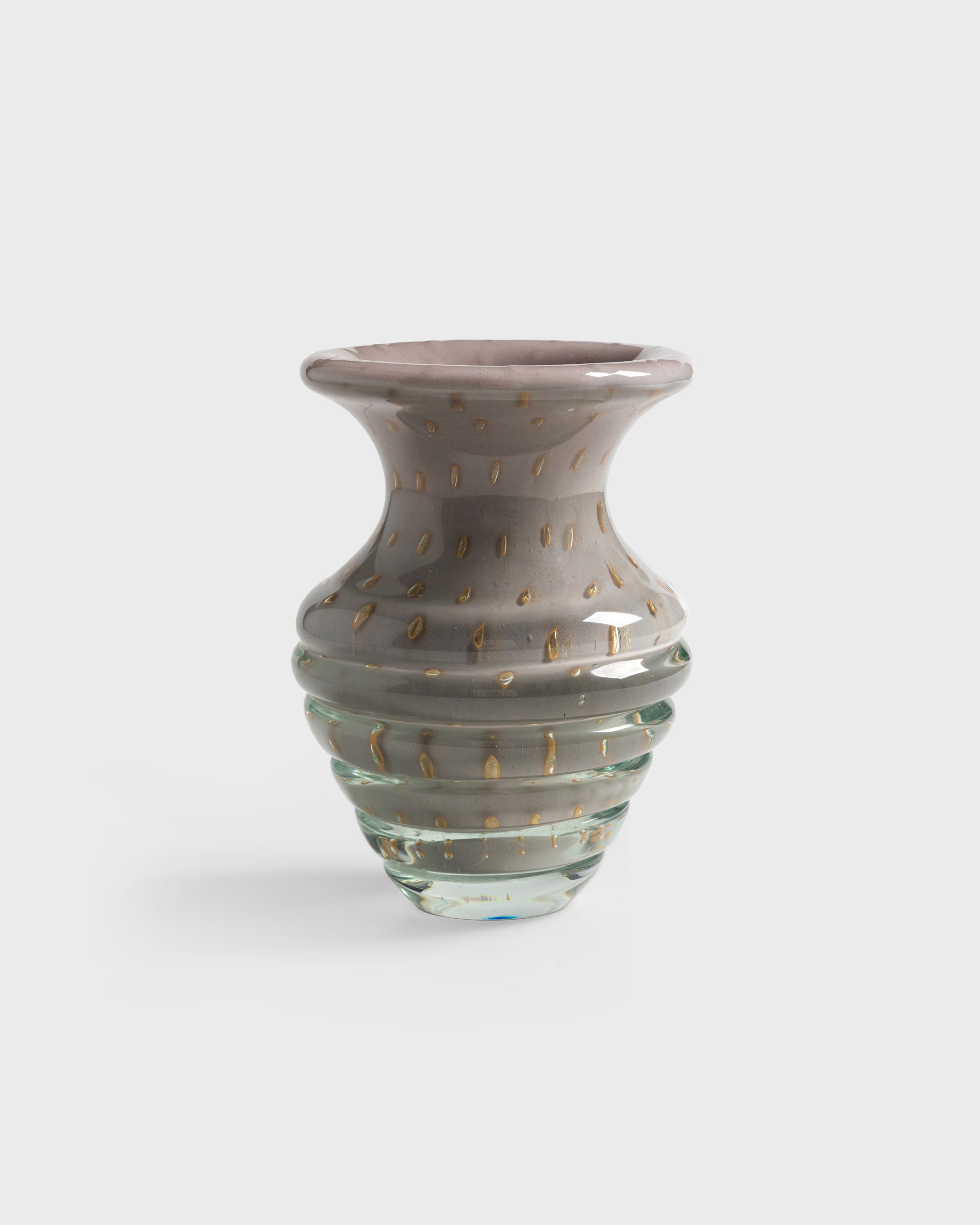 Glass Vase Cremona Graphite & Gold Small