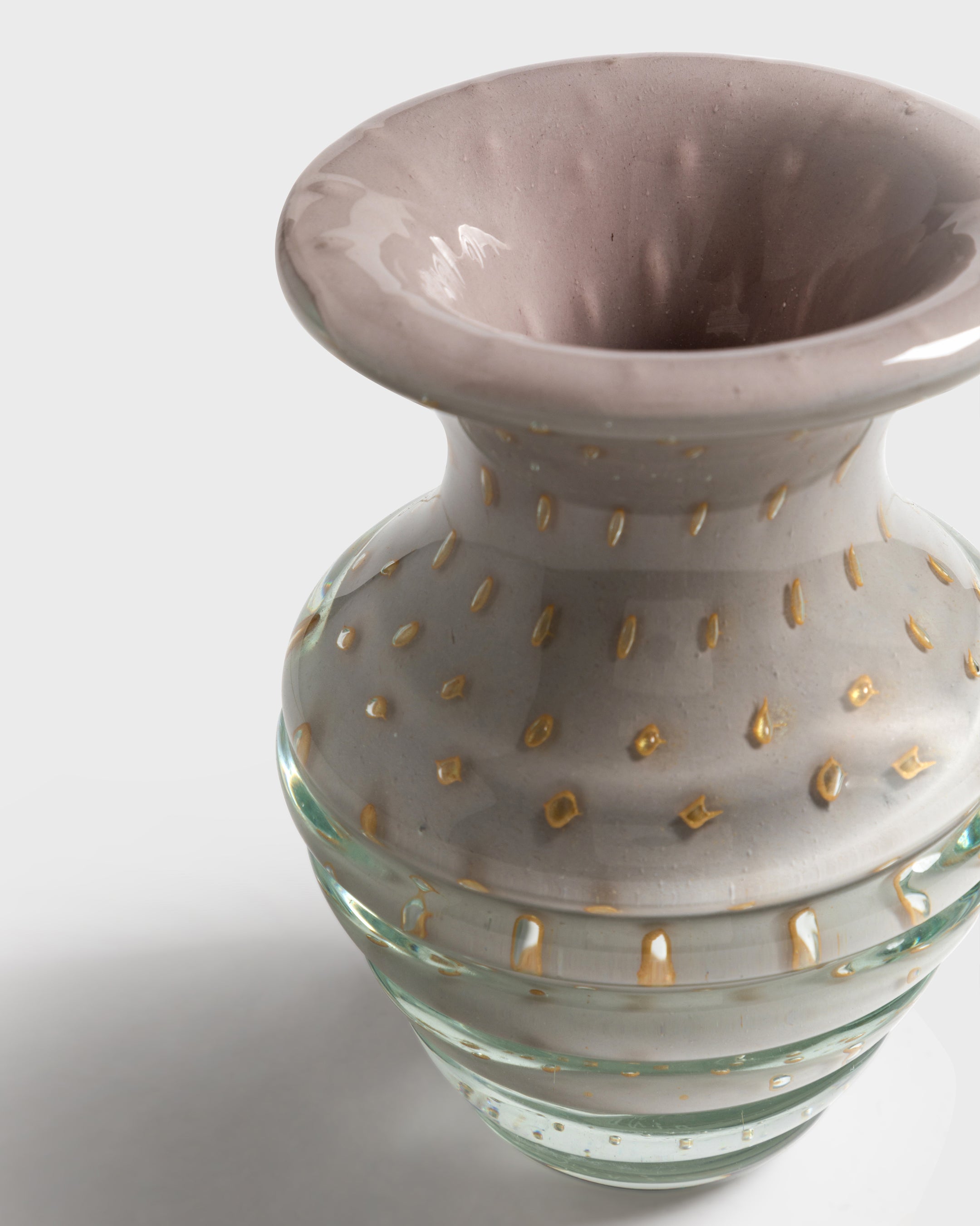 Glass Vase Cremona Graphite & Gold Small