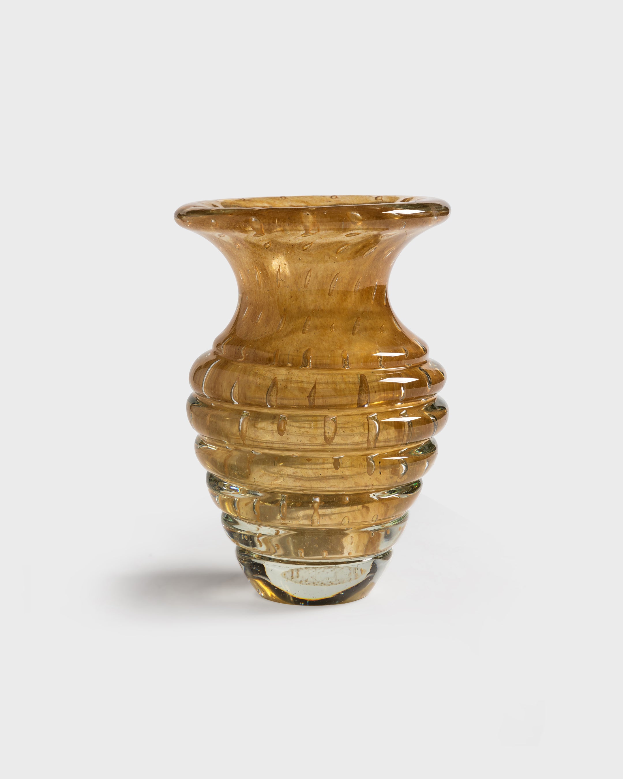 Glass Vase Cremona Guarana & Gold Small