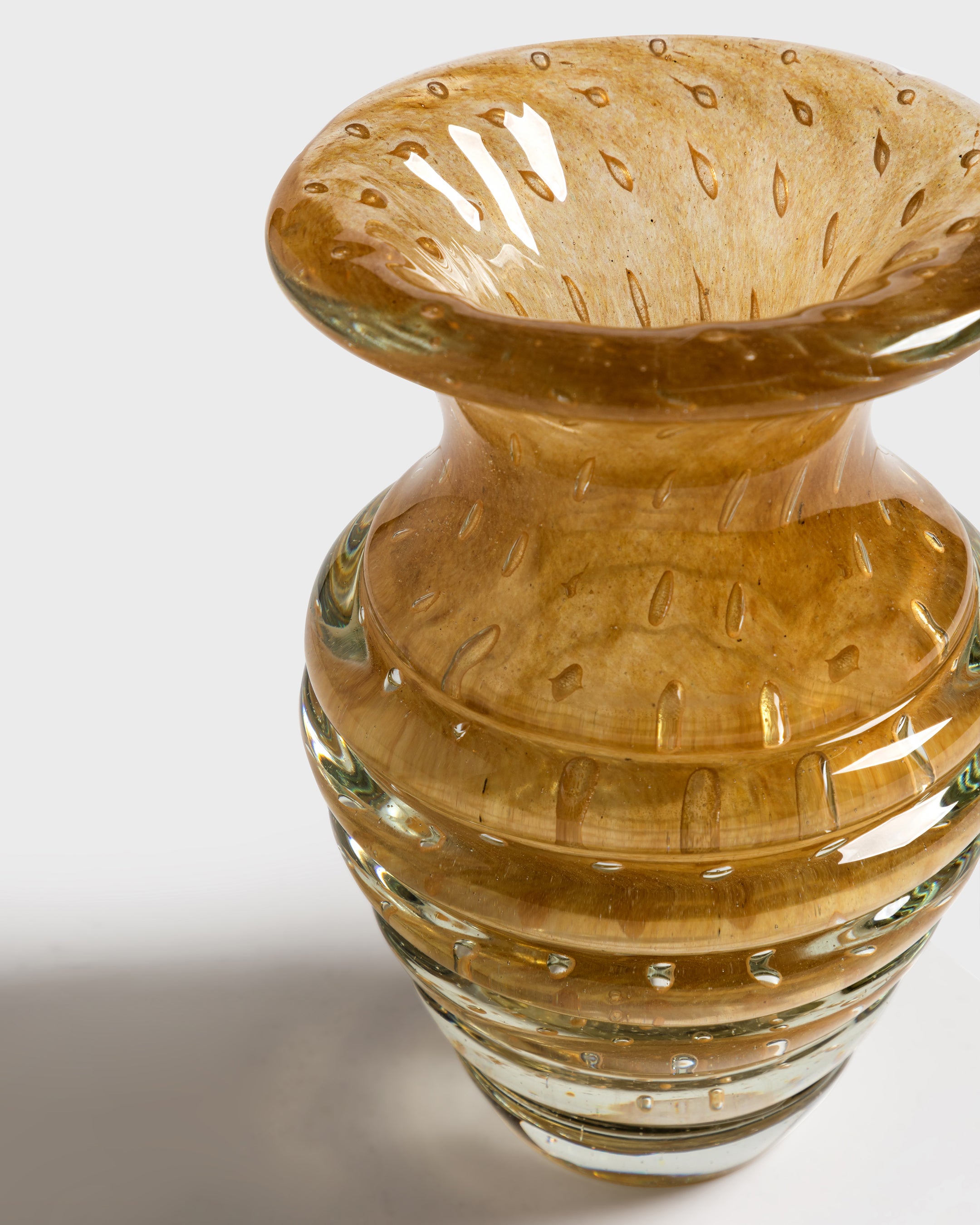 Glass Vase Cremona Guarana & Gold Small