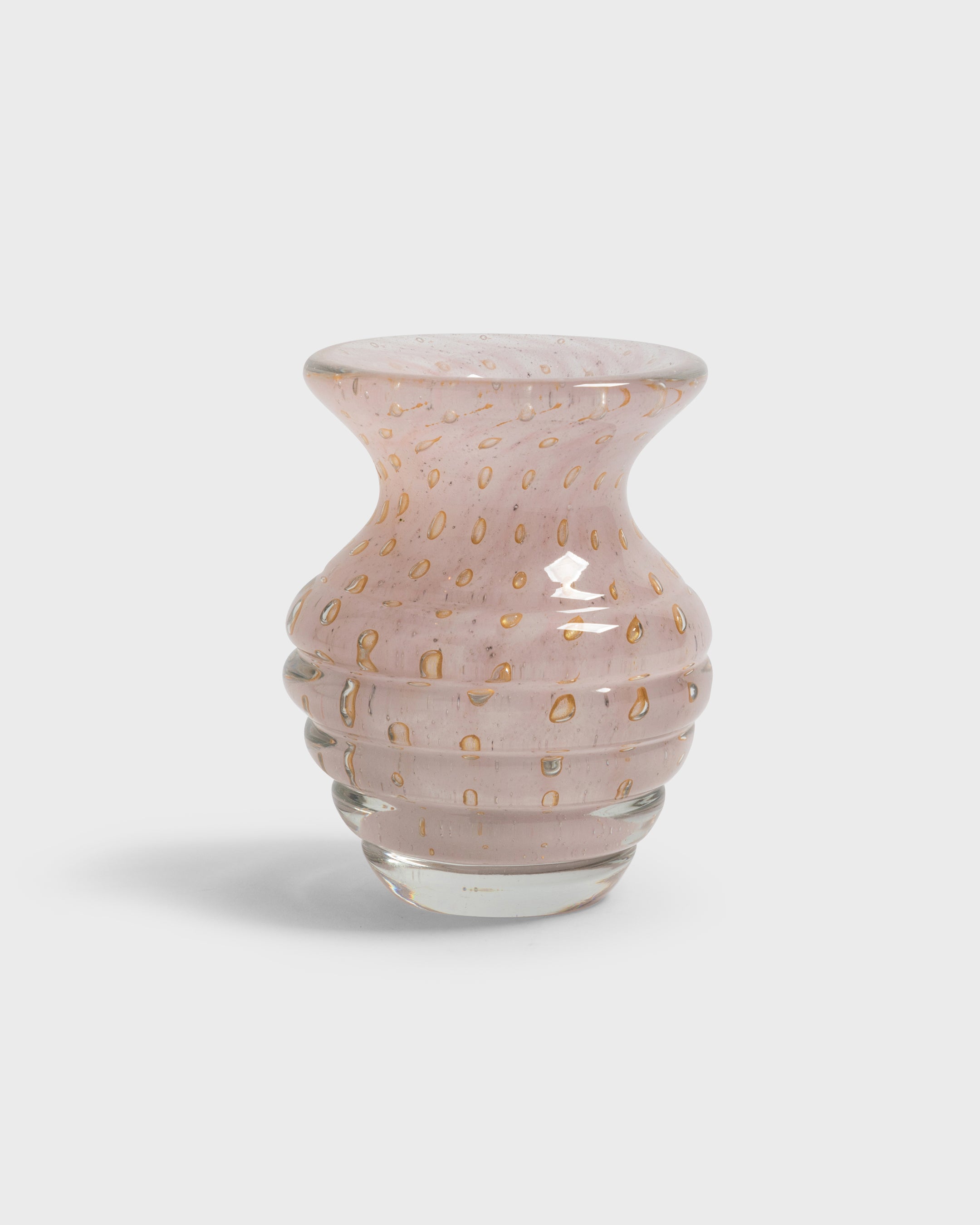 Glass Vase Cremona Light Pink & Gold Small