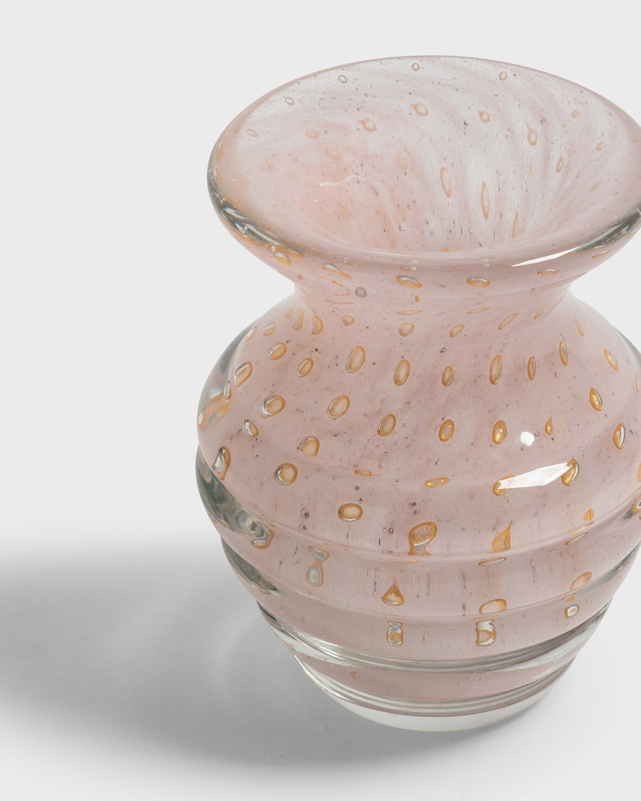 Glass Vase Cremona Light Pink & Gold Small