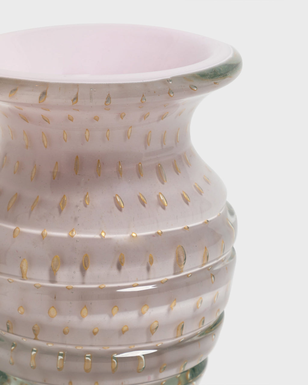 Glass Vase Cremona Pink & Gold Large
