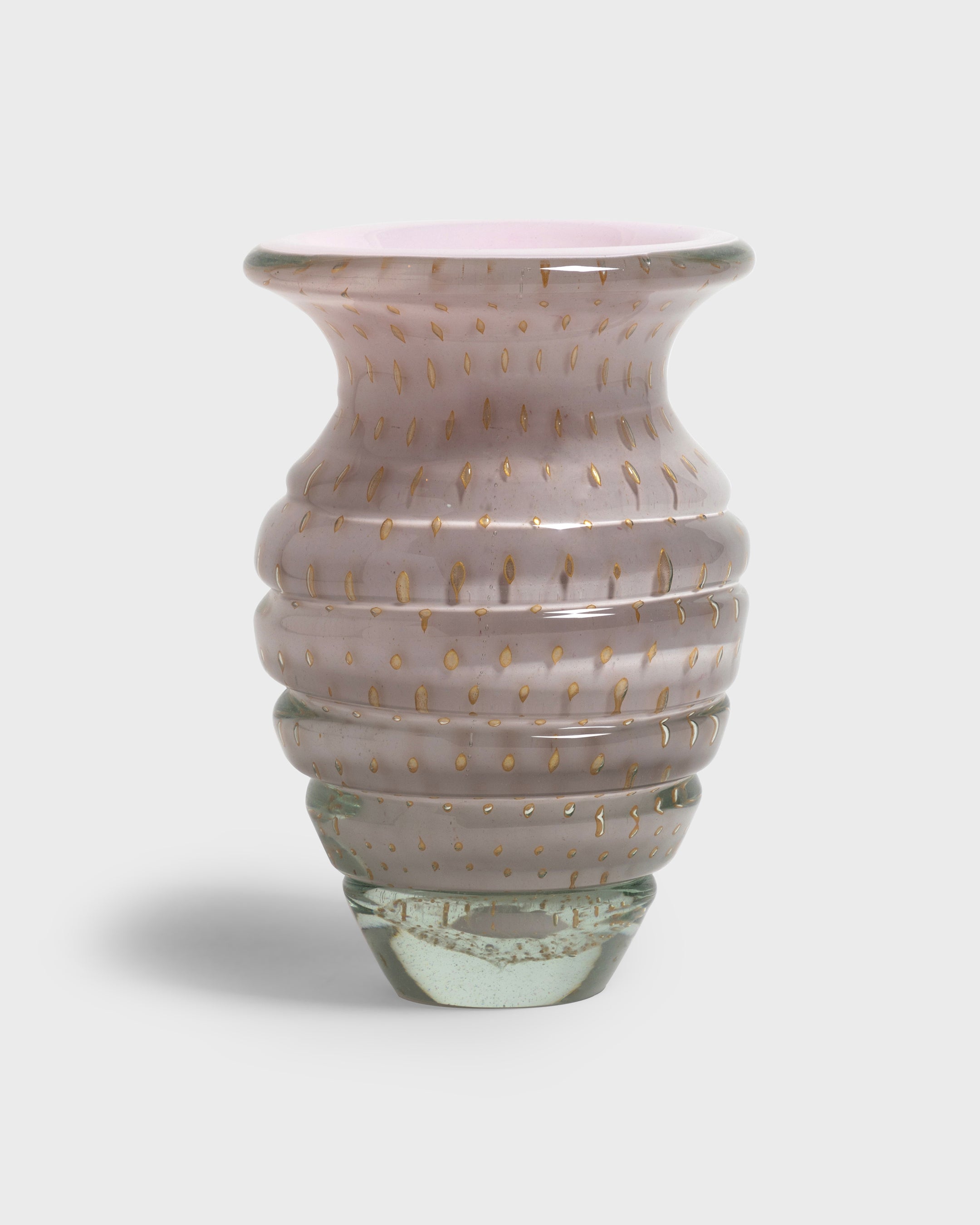 Glass Vase Cremona Pink & Gold Large