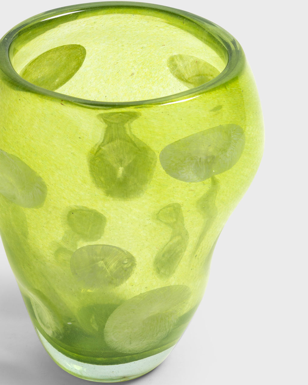 Glass Vase Piemonte Green & White Large