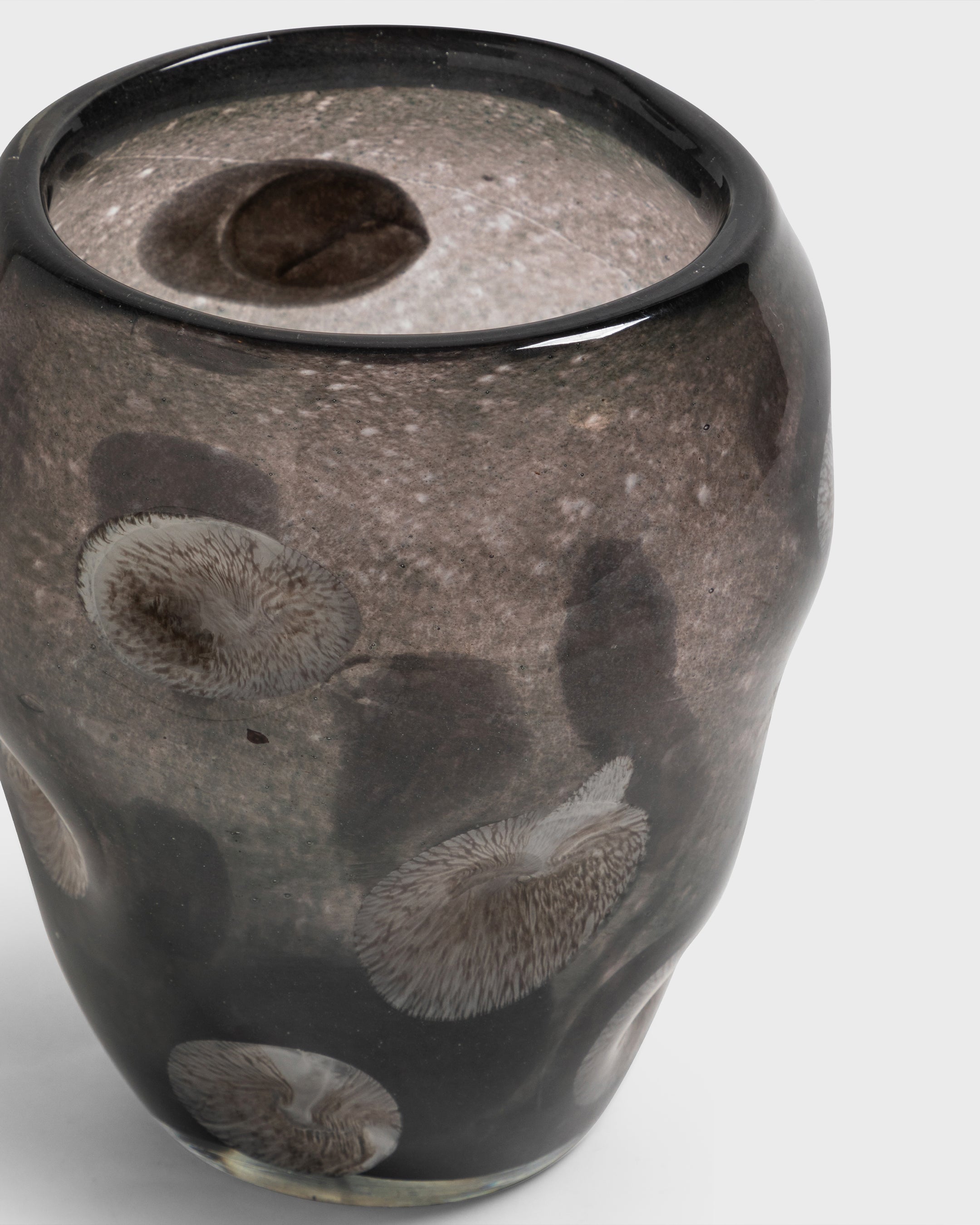 Glass Vase Piemonte Grey & White Large