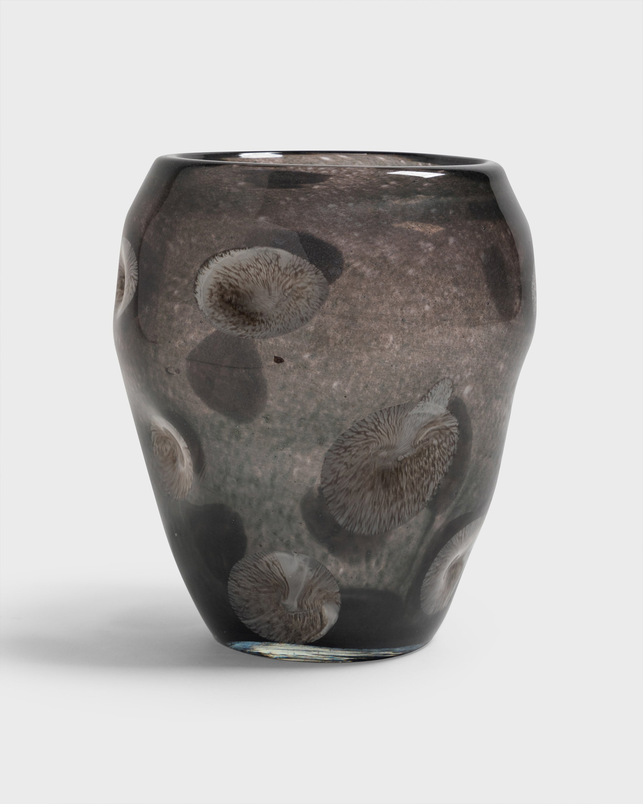 Glass Vase Piemonte Grey & White Large