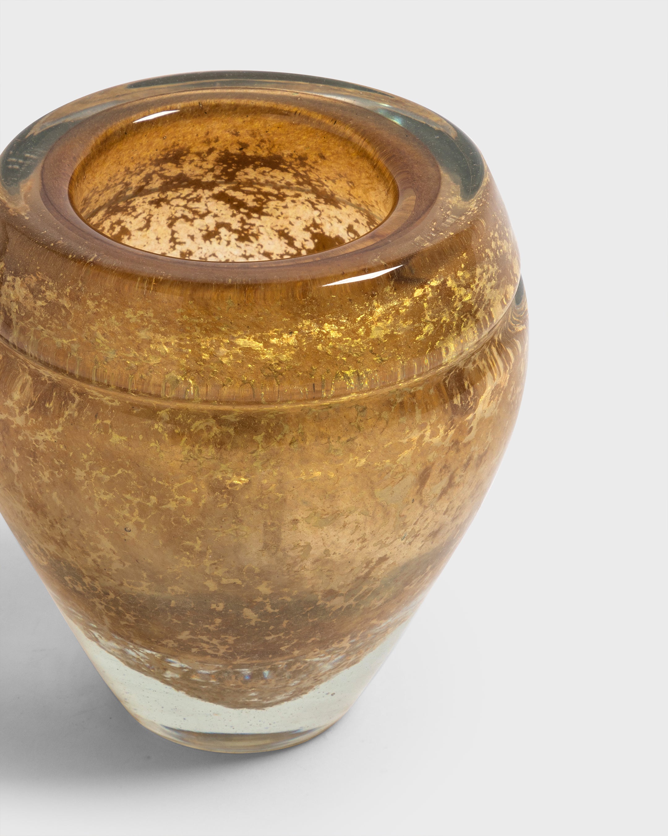 Glass Vase Pompei Guarana & Gold Medium