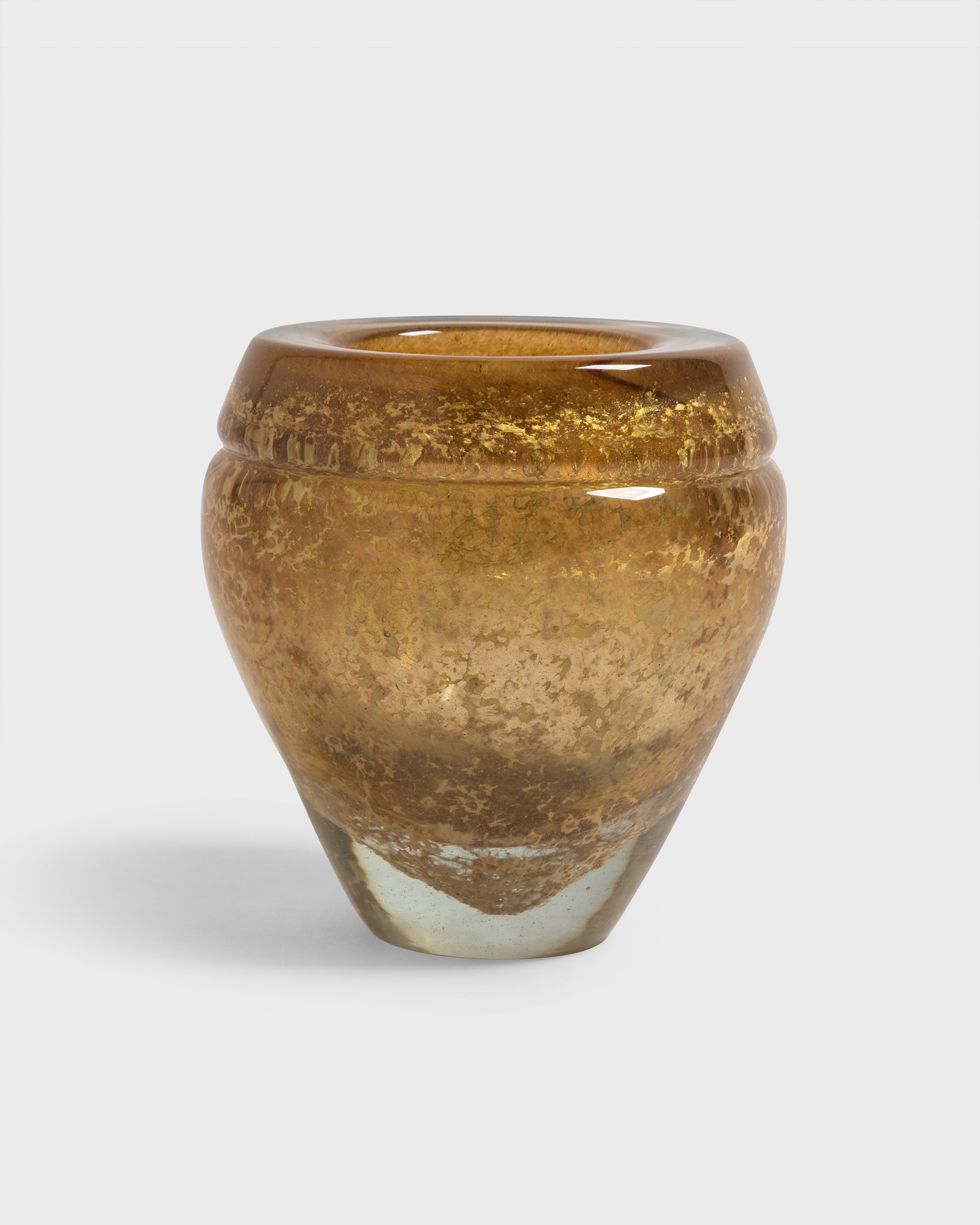 Glass Vase Pompei Guarana & Gold Medium