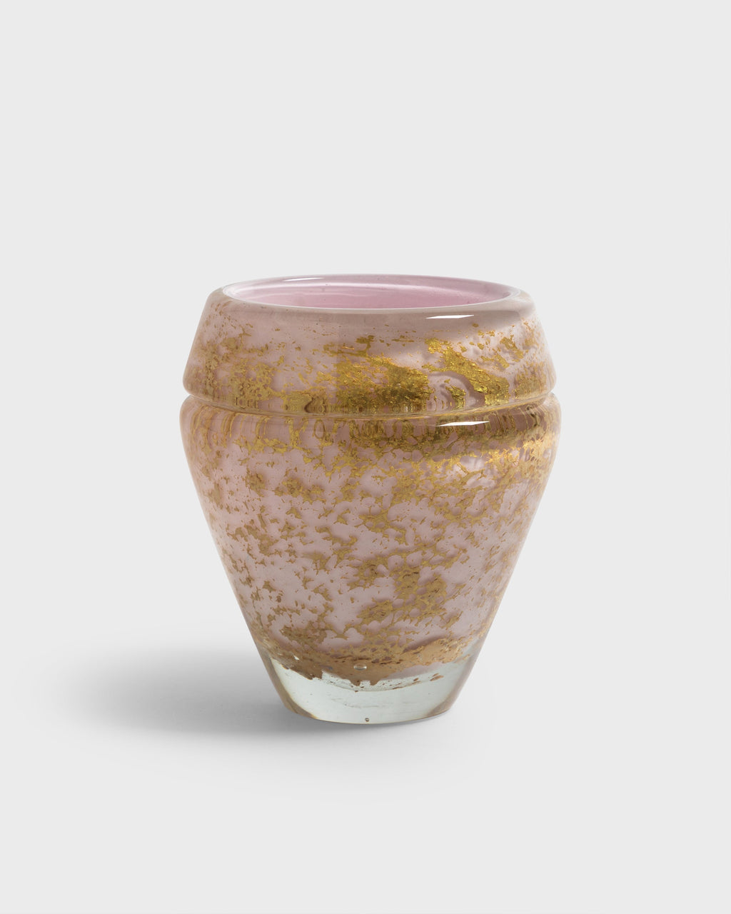 Glass Vase Pompei Pink & Gold Medium