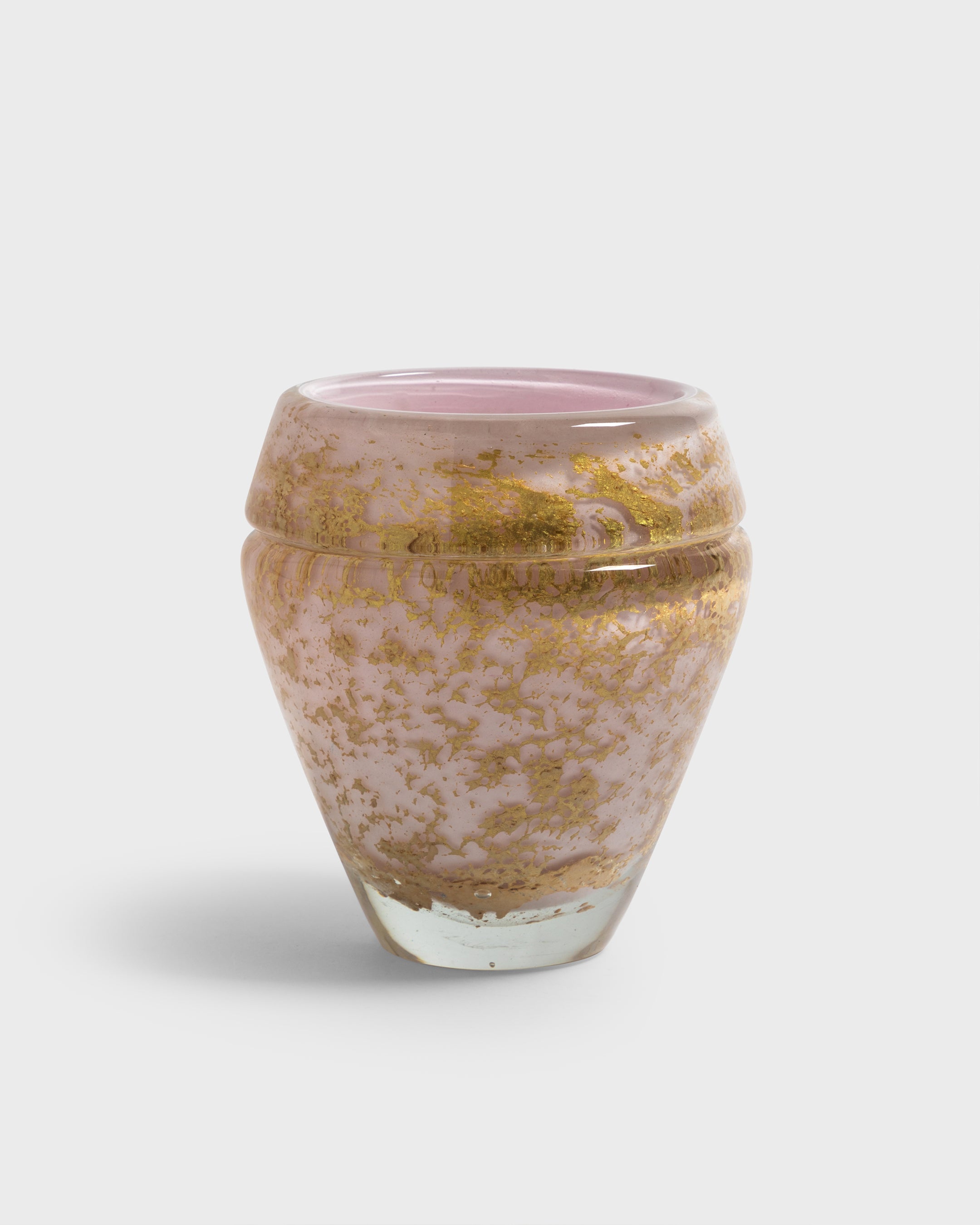 Glass Vase Pompei Pink & Gold Medium
