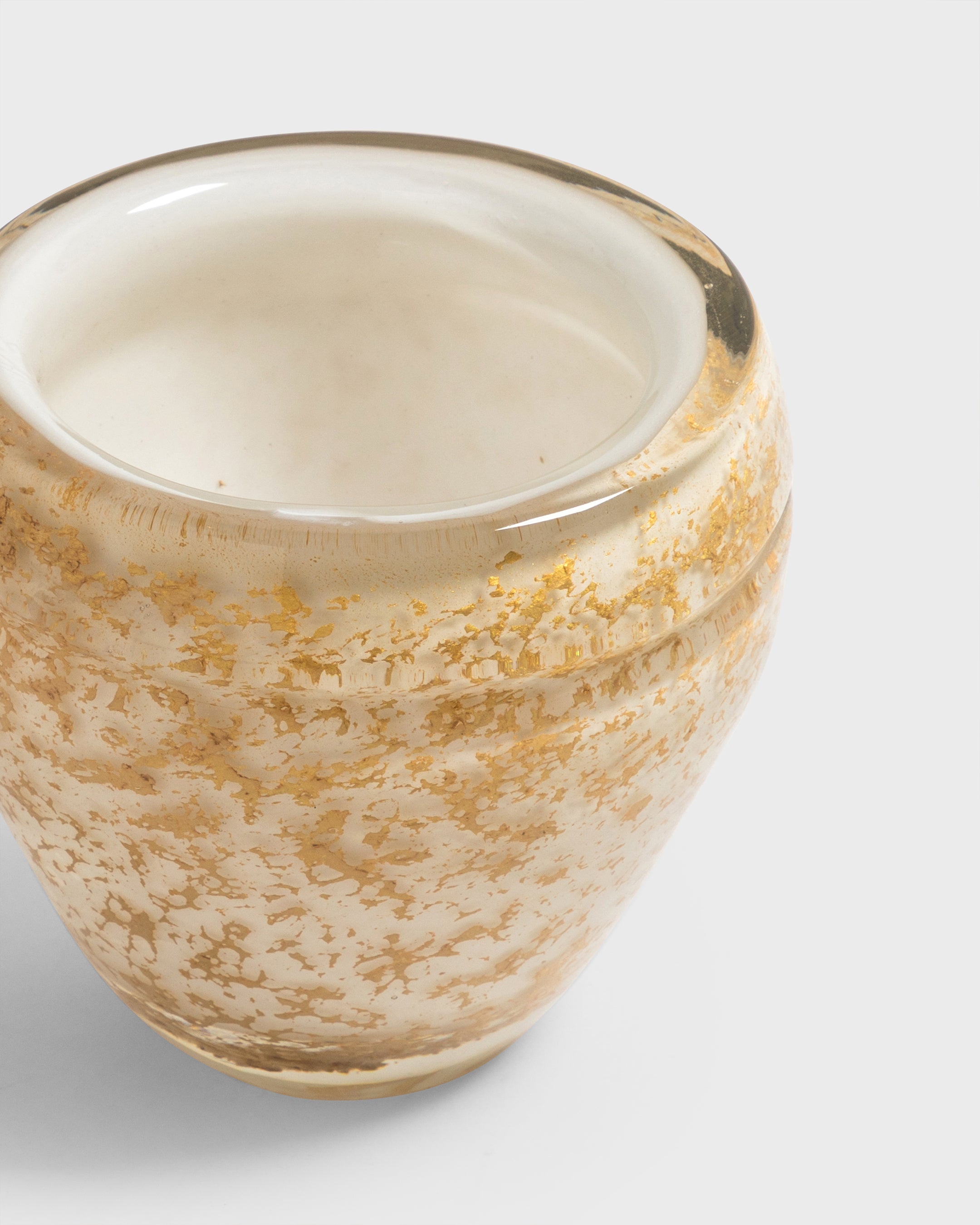 Glass Vase Pompei White & Gold Medium