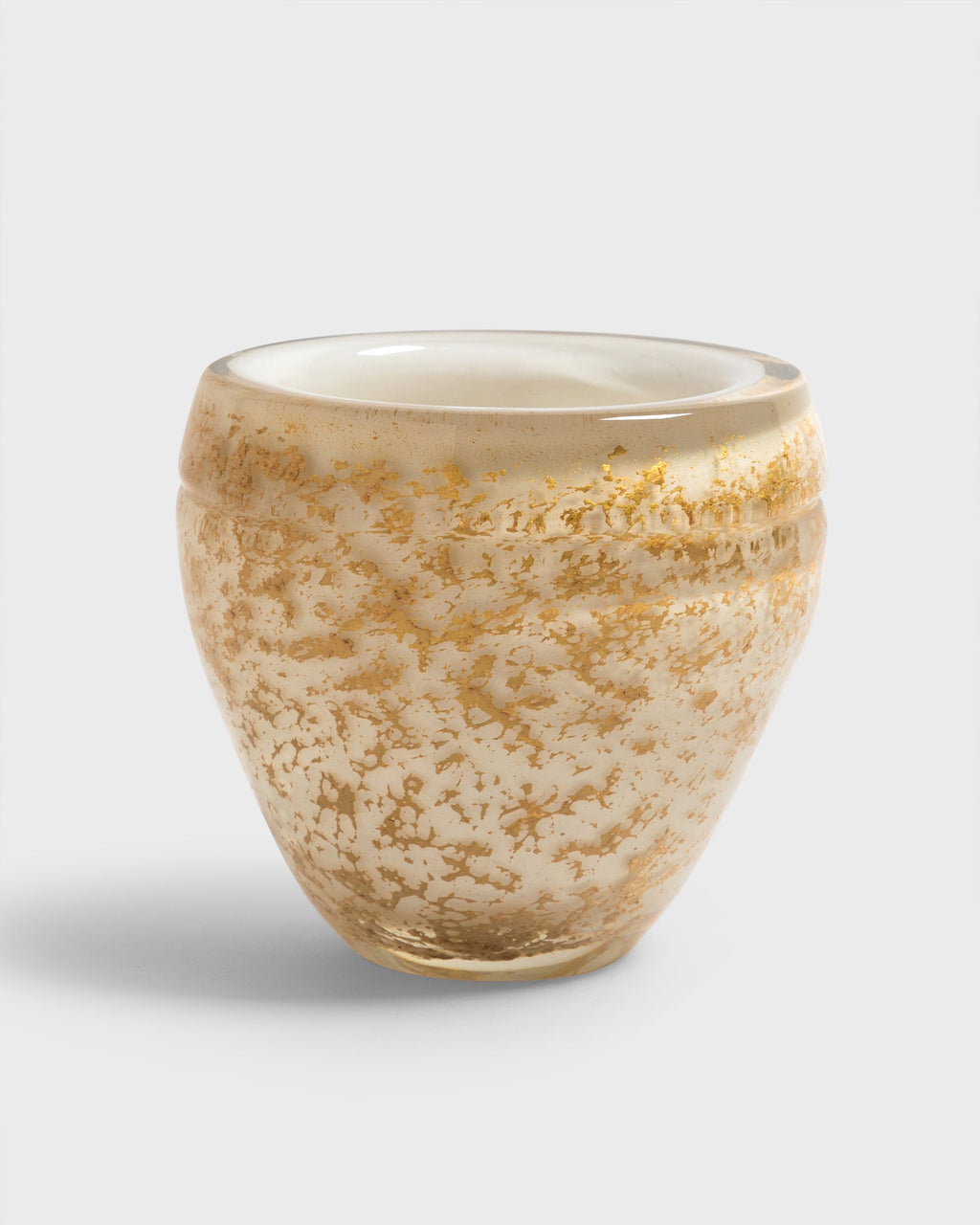 Glass Vase Pompei White & Gold Medium