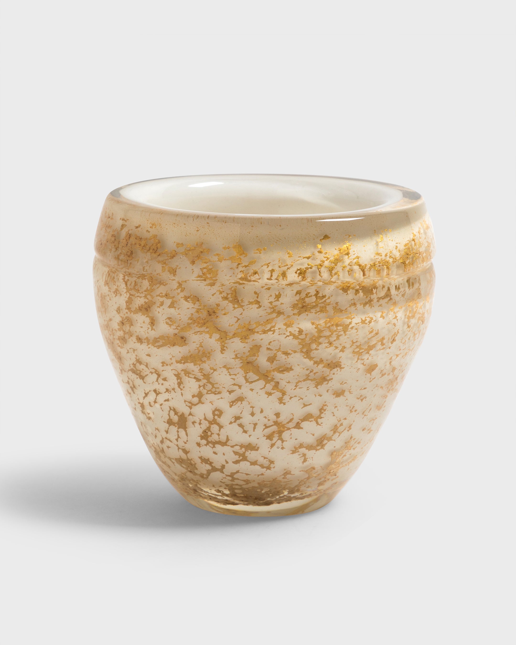 Glass Vase Pompei White & Gold Medium