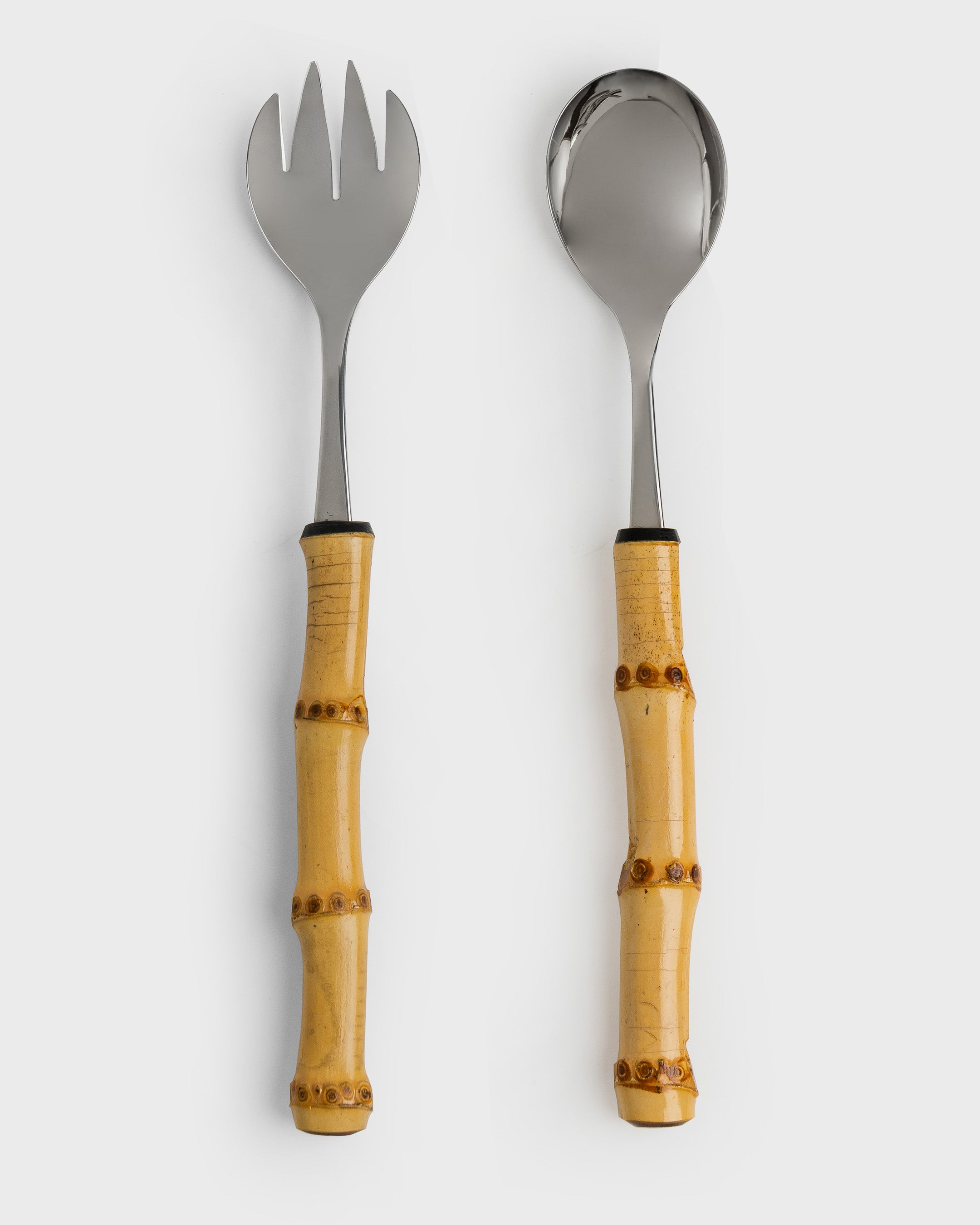 Salad Serving Set Angra Stainless Steel Bamboo (2)