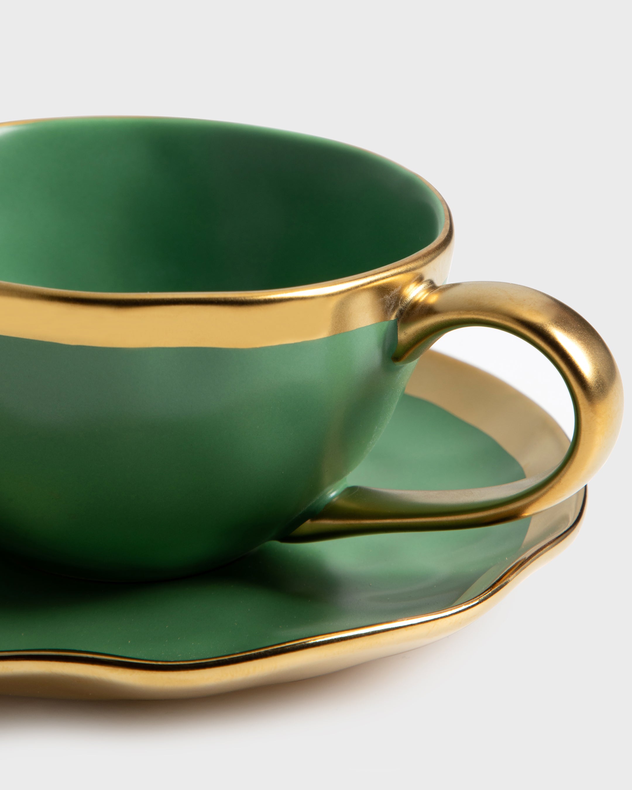 Tea Cup and Saucer Mediterraneo Green