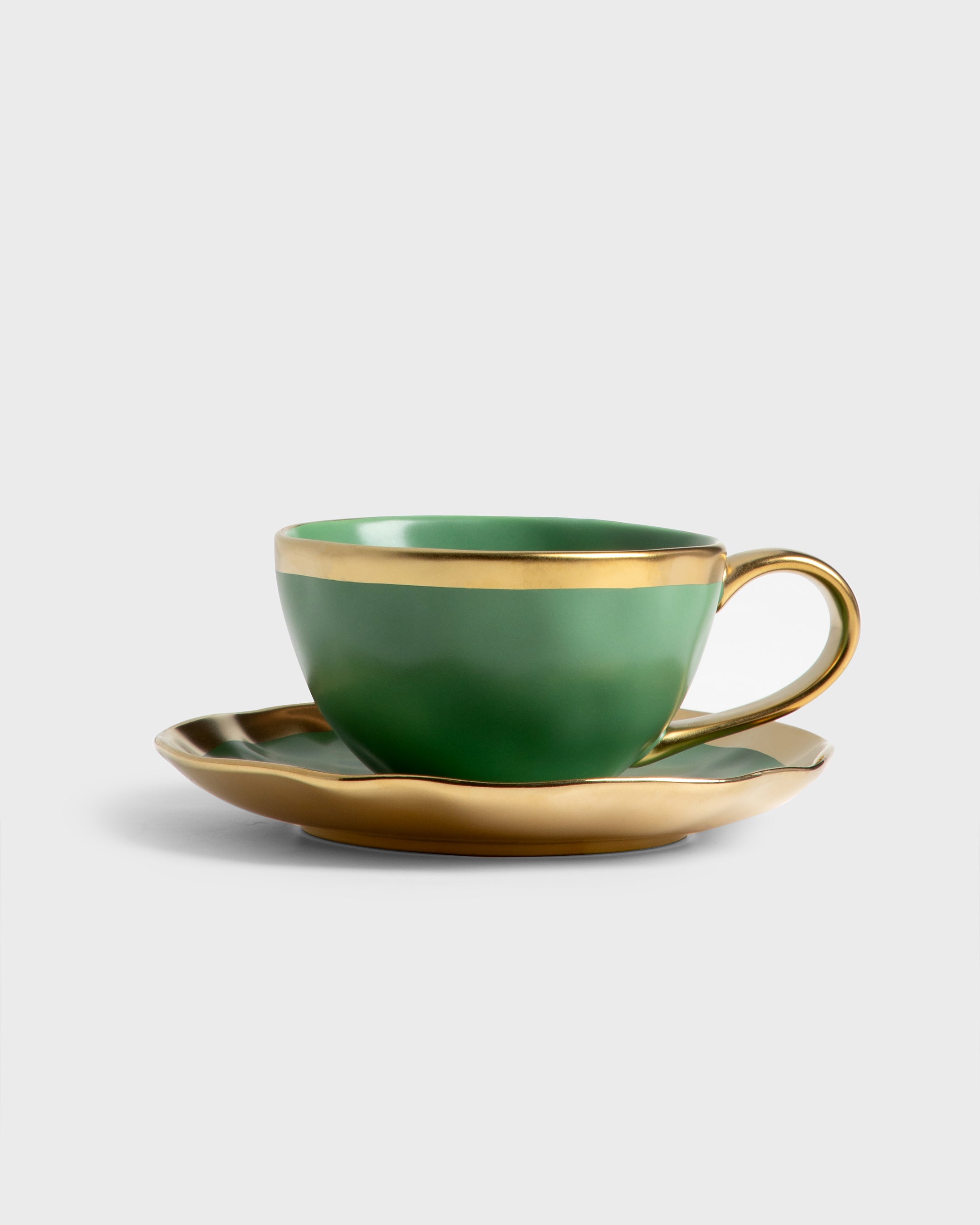Tea Cup and Saucer Mediterraneo Green